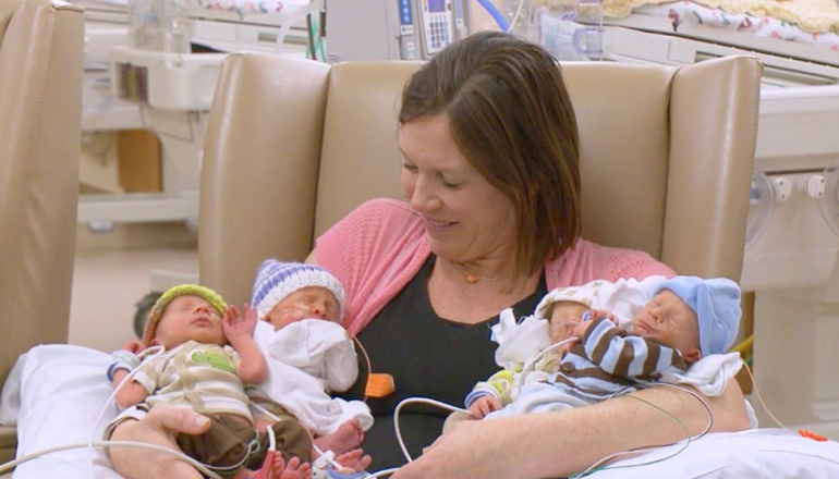 Mother Delivers Quadruplets at Sharp Mary Birch Hospital for Women & Newborns