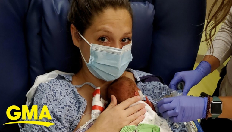 Baby returns home from hospital after mom was stabbed while pregnant.