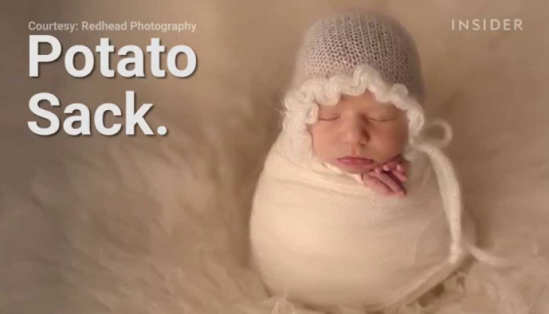 Baby photographers pose newborns in the smushiest ways.