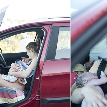 Photographer Captures Woman Giving Birth in Car On Side of Road
