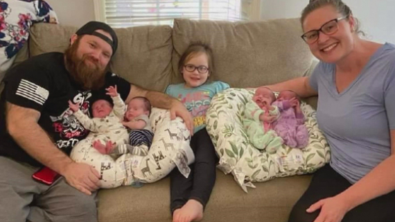 A Mom Gives Birth to Extremely Rare Quadruplets