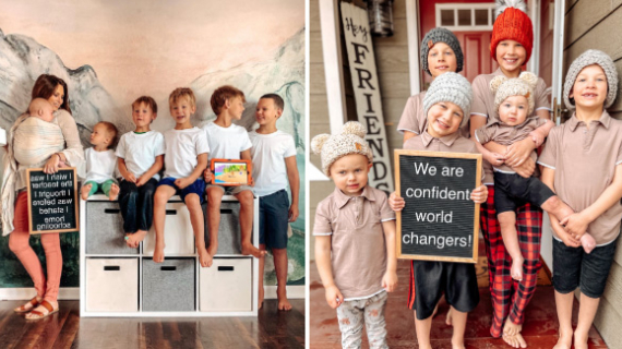 A Mum Has Six Boys And Is Pregnant With Her Seventh Child