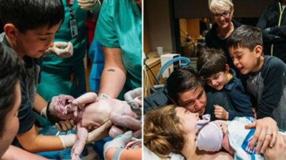 Amazing Images Of A Kid Assisting His Mother During Childbirth