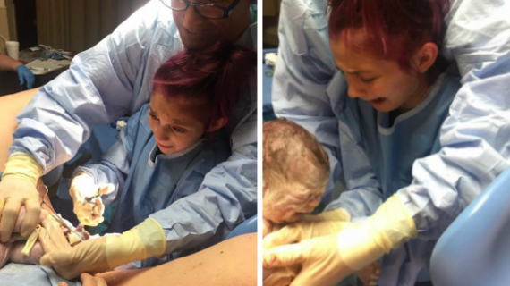 Awe-Inspiring Photos Show The Moment a Girl Of 12 Helps Deliver Her Baby Brother… And Her Face Says It All