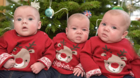 Couple Celebrate Christmas With Their Miracle Triplets After Struggling To Conceive For Four Years