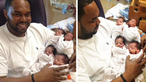 Father Left The Sole Parent To Quadruplets After His Wife Died Giving Birth