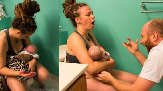 Unassisted Home Birth: Mom Delivers Her Own Baby in Toilet