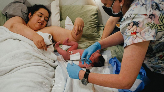 Mother Cutting the Umbilical Cord