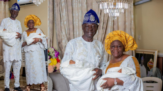 Nigerian Couple Welcome Twins After 32 Years Of Waiting (After So Many Failed IVF)