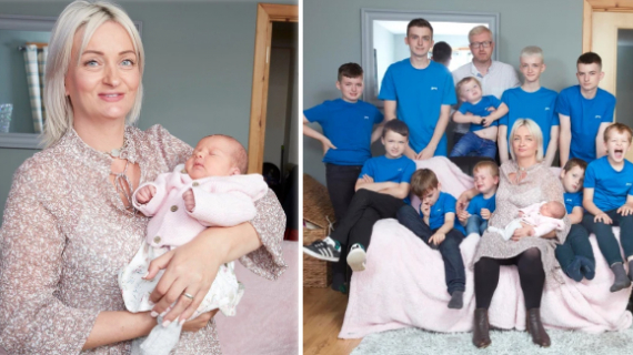 The First Mom In The To Give Birth To 10 Boys In A Row, Welcomes Her 11th Girl