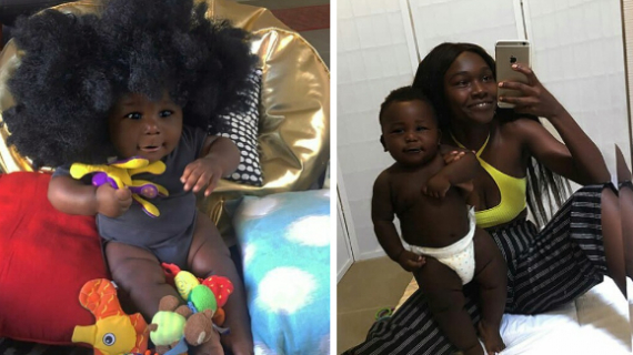 Young African Mother Celebrates Her Cute Son With Really Beautiful Black Skin