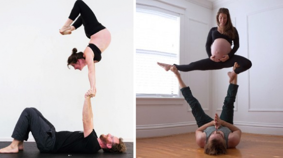 Young Mom Makes Acrobatic Yoga A Family Affair