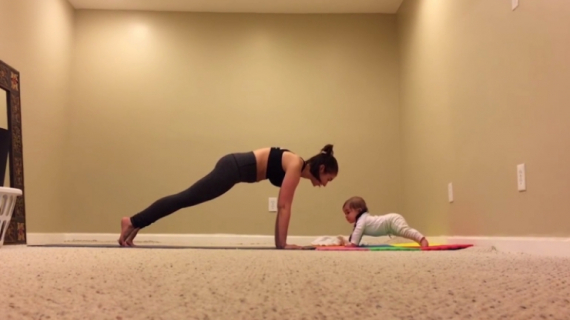 Adorable 6-Month Old Baby Planking