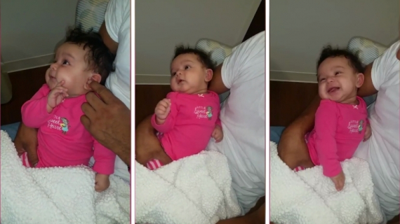Adorable Baby Hears the Voice of Her Mother for the Very First Time