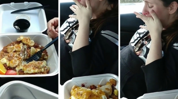 Heavily Pregnant Woman Cries Over Pancakes