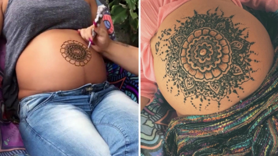 Henna Belly Art for Pregnant Moms