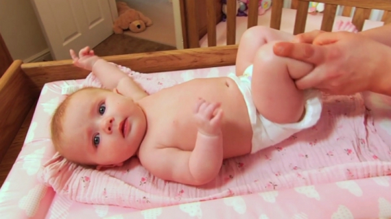 Infant Massage for Colic: Bicycling Massage Technique