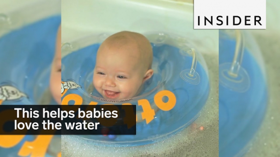 This tube helps babies get comfortable in the water