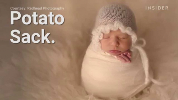 Baby photographers pose newborns in the smushiest ways.
