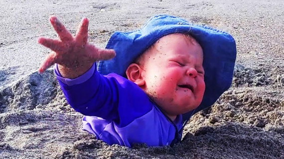 Funniest Babies On The Beach - Baby Outdoor Moments