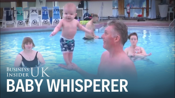 Icelandic swim instructor teaches babies to stand on their own