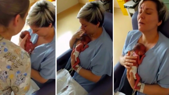 Mom Holds Premature Son for First Time