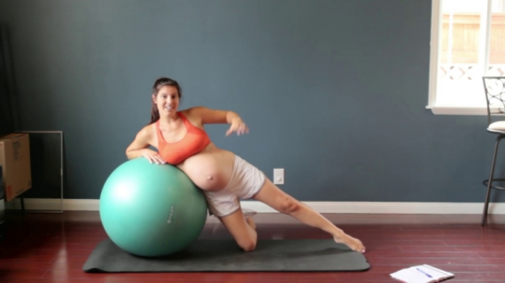 Pregnancy Workout With An Exercise Ball